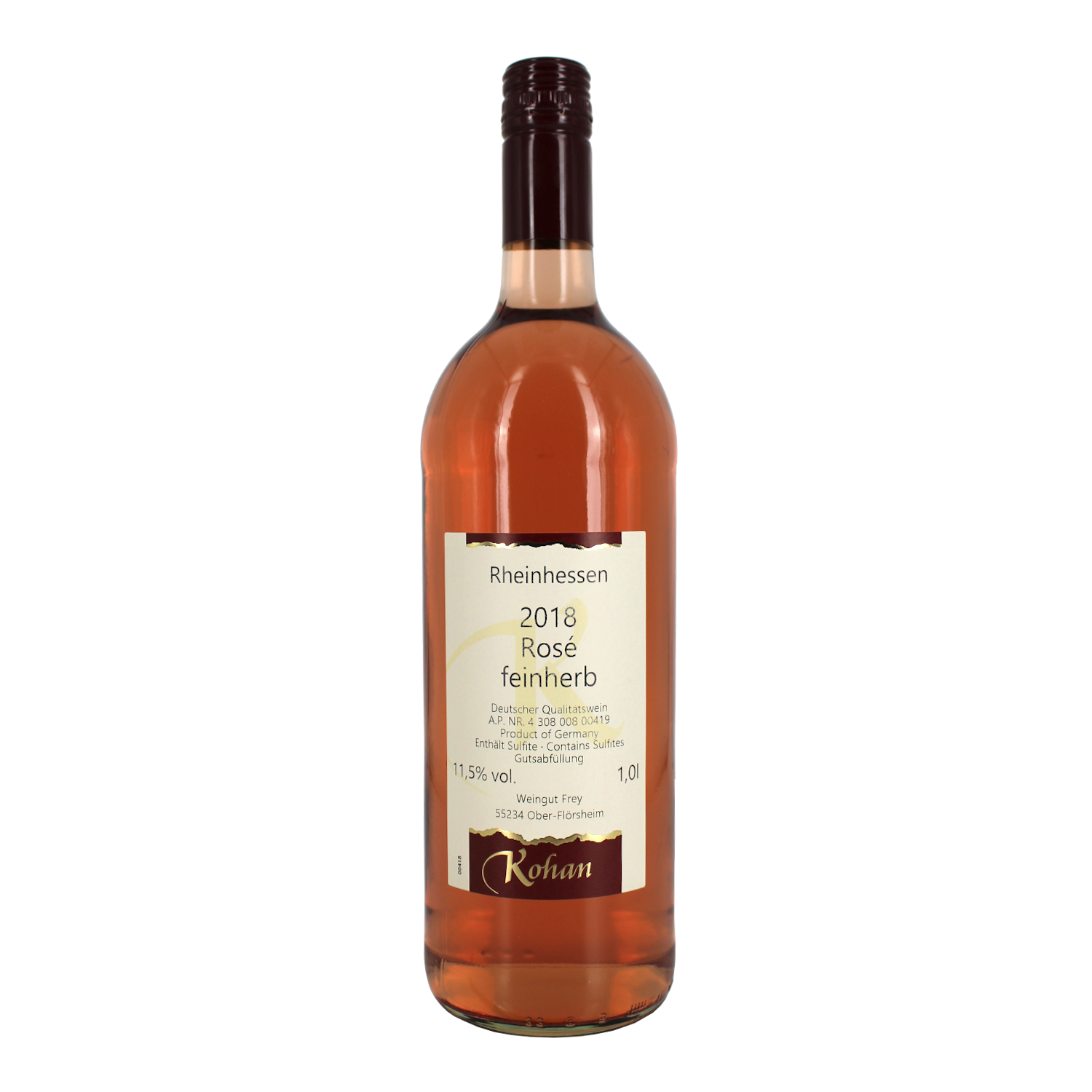 Rheinhessen Rosé Feinherb QbA 1,0 Lt 2021 – Kohan – Mercatone Unione GmbH –  OnlineShop