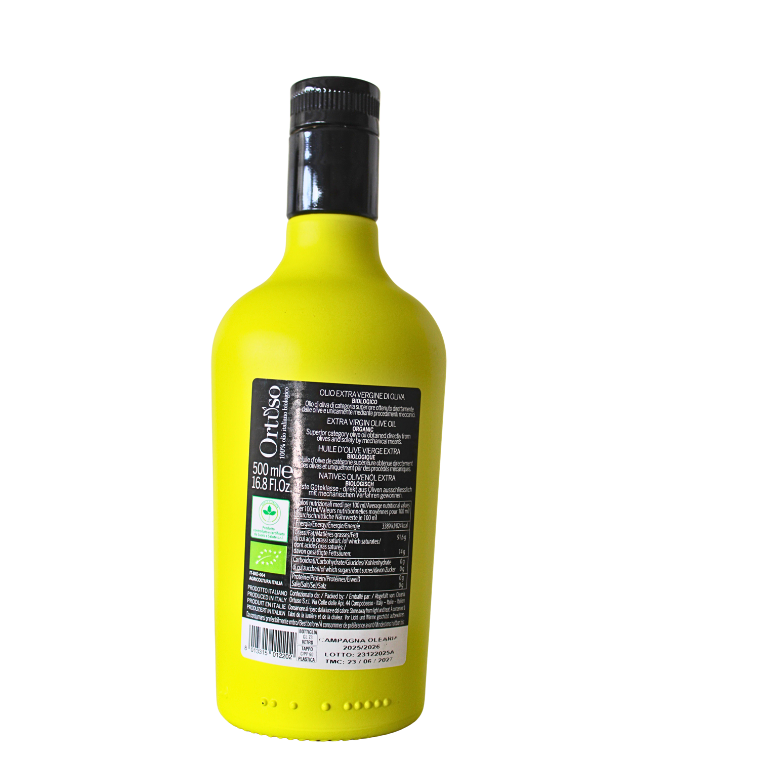 Olio Extravergine d’Oliva DELUXE Verde BIO 100% Molise 500 ml - Olearia Ortuso – Bild 3